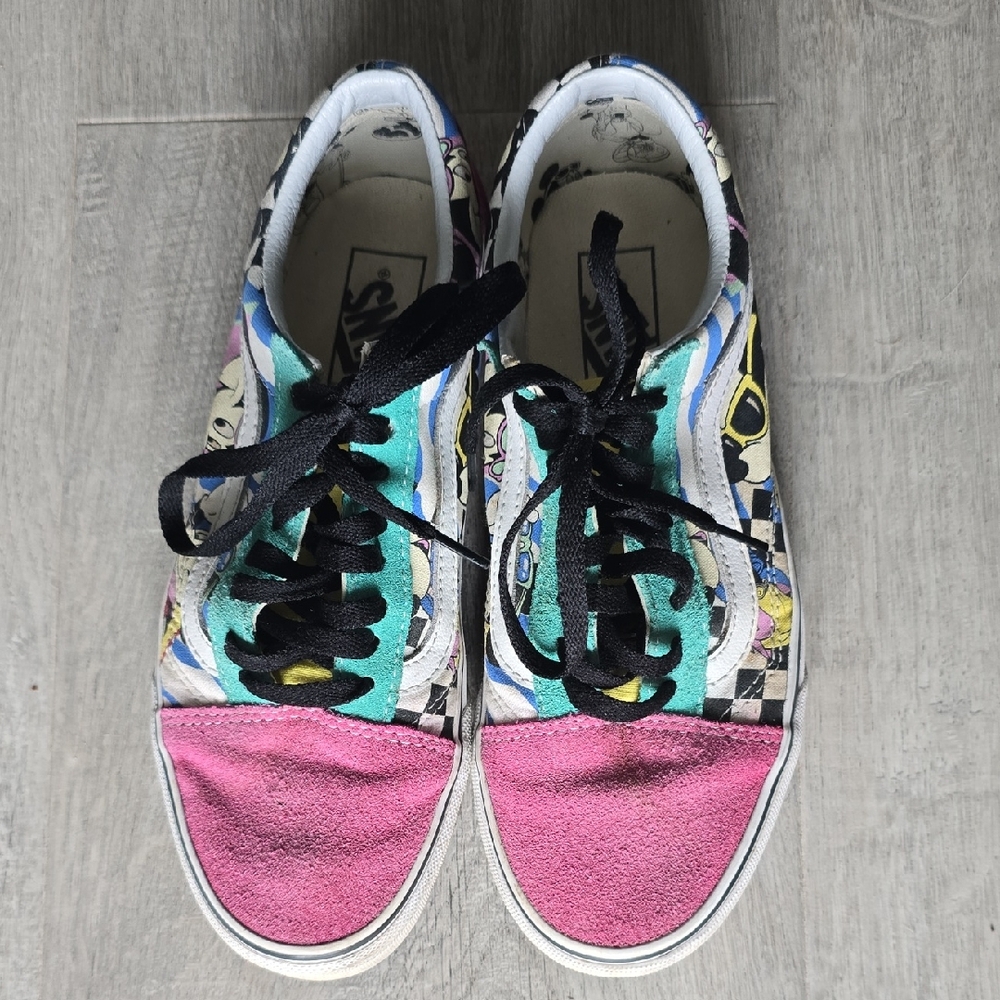 Vans Disney Pink and Teal Graphic Sneakers